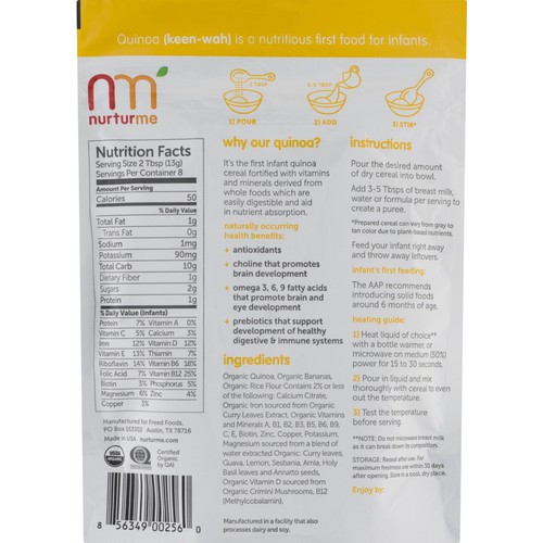 nurturme quinoa baby cereal