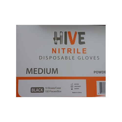 Nitrile Gloves Medium 4mil Black