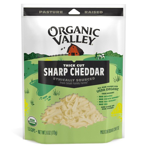 Organic Thick Cut Shredded Sharp Cheddar Cheese, 6oz