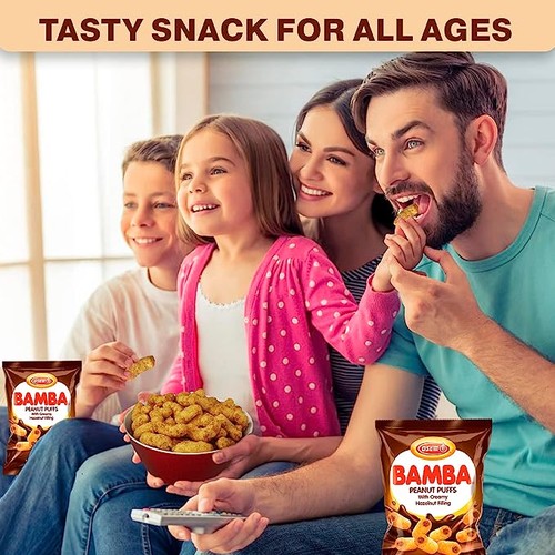 Osem Bamba Peanut Puffs with Creamy Hazelnut Filling, 2.1oz