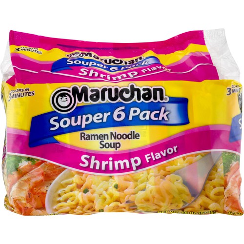 Maruchan Souper 6-Pack Shrimp Flavor Ramen Noodle Soup 6-3 oz. Bags